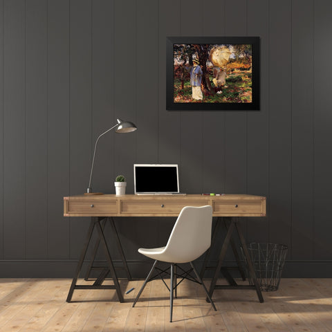The Sketchers Black Modern Wood Framed Art Print by Sargent, John Singer