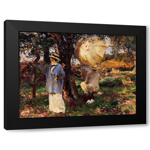 The Sketchers Black Modern Wood Framed Art Print by Sargent, John Singer