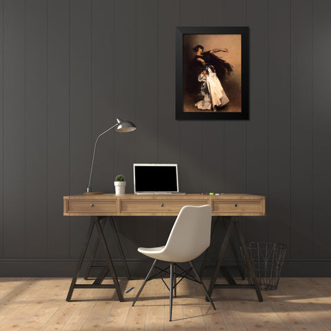 Spanish Dancer Black Modern Wood Framed Art Print by Sargent, John Singer