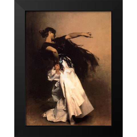Spanish Dancer Black Modern Wood Framed Art Print by Sargent, John Singer