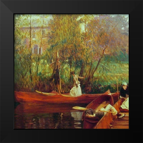 A Boating Party Black Modern Wood Framed Art Print by Sargent, John Singer