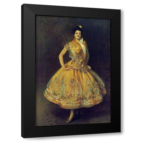La Carmencita Black Modern Wood Framed Art Print by Sargent, John Singer