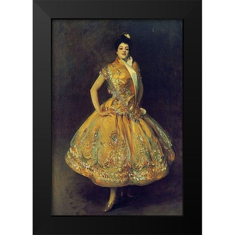 La Carmencita Black Modern Wood Framed Art Print by Sargent, John Singer
