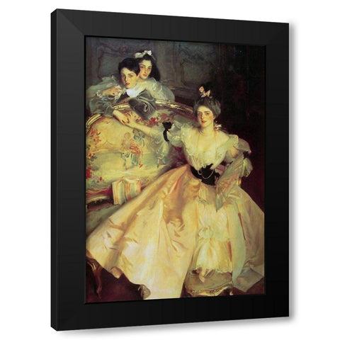 Mrs Carl Meyer and her Children Black Modern Wood Framed Art Print with Double Matting by Sargent, John Singer