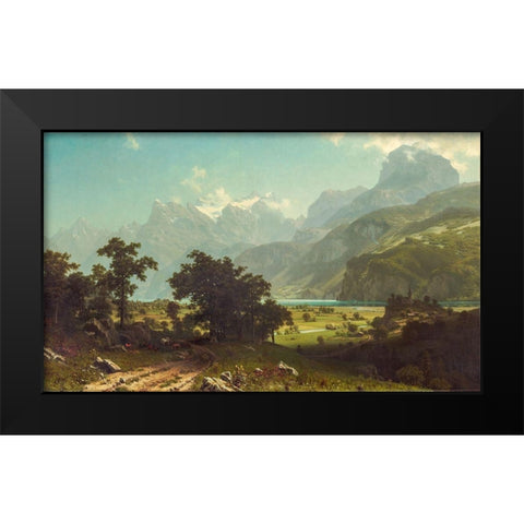 Lake Lucerne Black Modern Wood Framed Art Print by Bierstadt, Albert