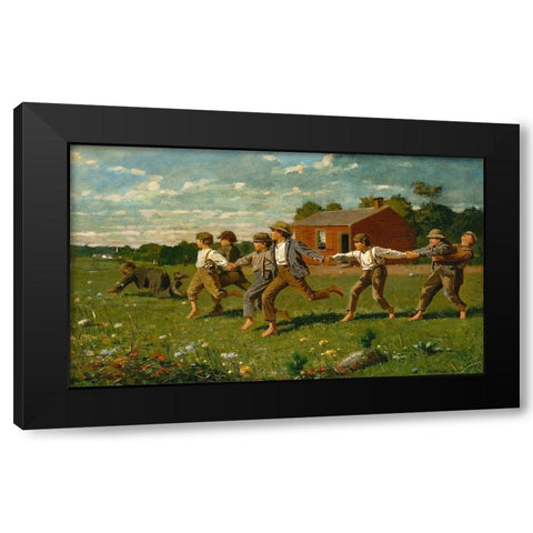 Snap the Whip Black Modern Wood Framed Art Print with Double Matting by Homer, Winslow