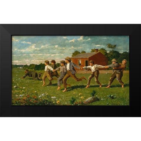 Snap the Whip Black Modern Wood Framed Art Print by Homer, Winslow