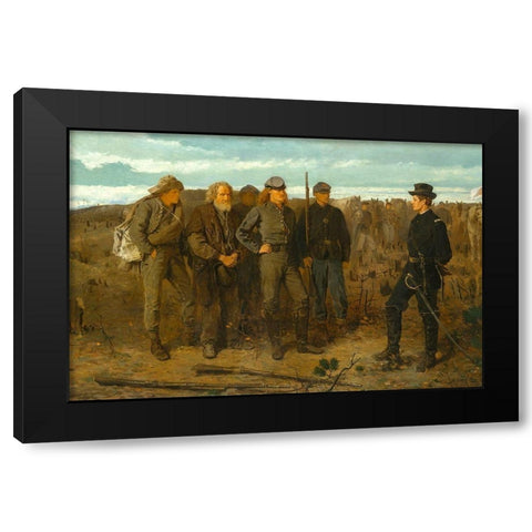 Prisoners from the Front Black Modern Wood Framed Art Print with Double Matting by Homer, Winslow