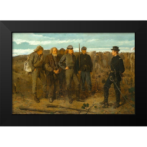 Prisoners from the Front Black Modern Wood Framed Art Print by Homer, Winslow