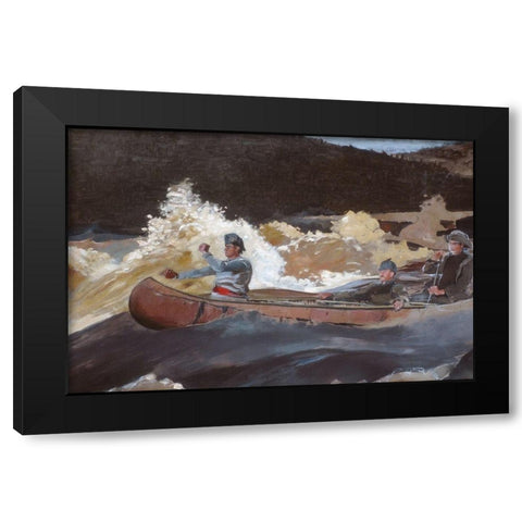 Shooting the Rapids, Saguenay River Black Modern Wood Framed Art Print with Double Matting by Homer, Winslow