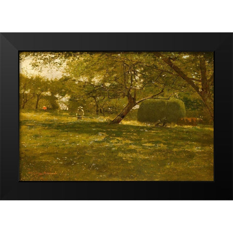 Harvest Scene Black Modern Wood Framed Art Print by Homer, Winslow