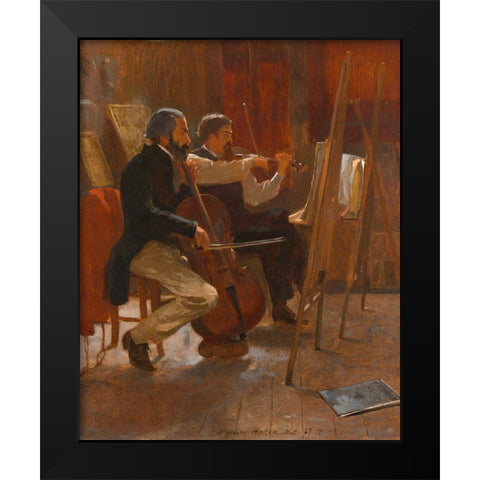 The Studio Black Modern Wood Framed Art Print by Homer, Winslow