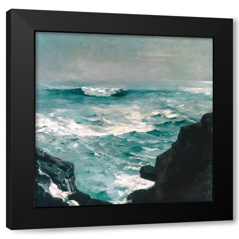 Cannon Rock Black Modern Wood Framed Art Print by Homer, Winslow