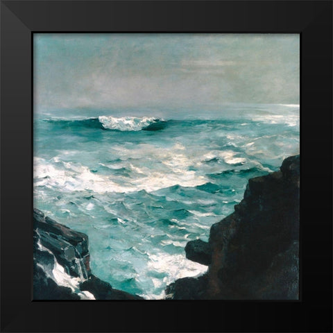 Cannon Rock Black Modern Wood Framed Art Print by Homer, Winslow