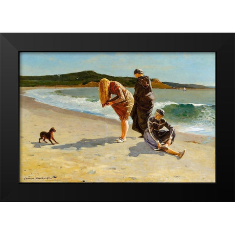Eagle Head, Manchester, Massachusetts (High Tide) Black Modern Wood Framed Art Print by Homer, Winslow