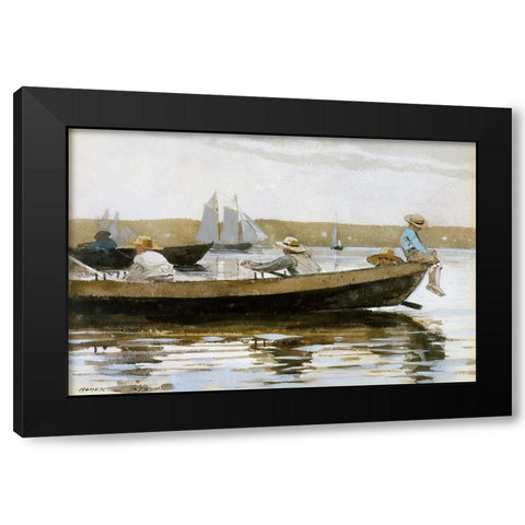 Boys in a Dory Black Modern Wood Framed Art Print with Double Matting by Homer, Winslow