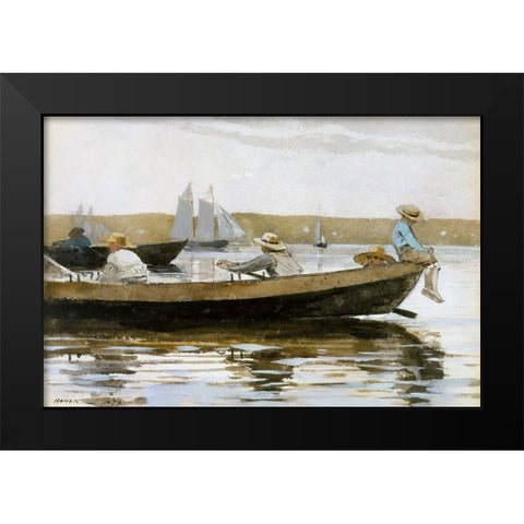 Boys in a Dory Black Modern Wood Framed Art Print by Homer, Winslow