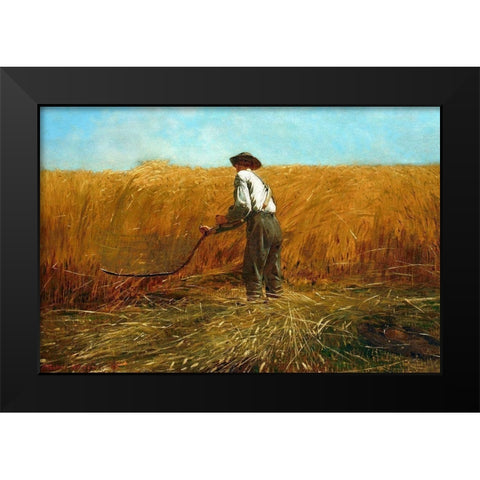 The Veteran in a New Field Black Modern Wood Framed Art Print by Homer, Winslow
