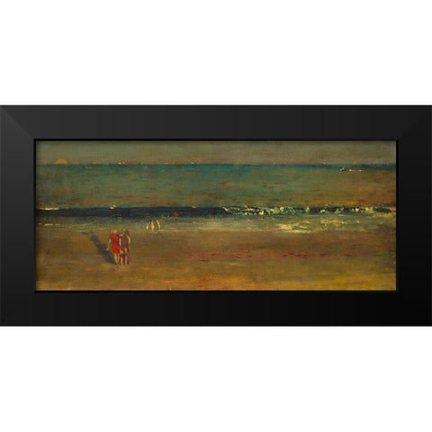 The Beach, Late Afternoon Black Modern Wood Framed Art Print by Homer, Winslow