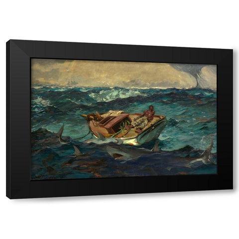 The Gulf Stream Black Modern Wood Framed Art Print with Double Matting by Homer, Winslow