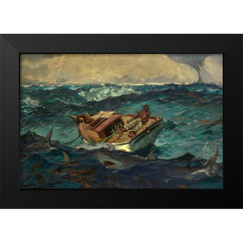 The Gulf Stream Black Modern Wood Framed Art Print by Homer, Winslow