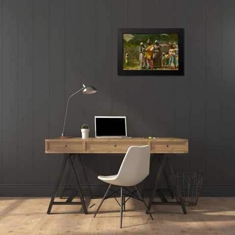 Dressing for the Carnival Black Modern Wood Framed Art Print by Homer, Winslow
