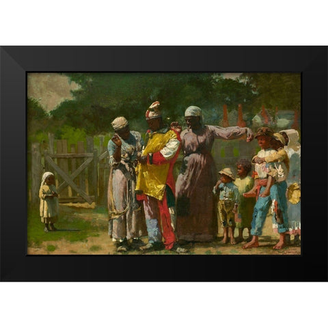 Dressing for the Carnival Black Modern Wood Framed Art Print by Homer, Winslow