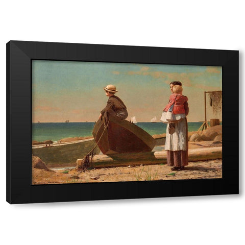 Dads Coming! Black Modern Wood Framed Art Print with Double Matting by Homer, Winslow