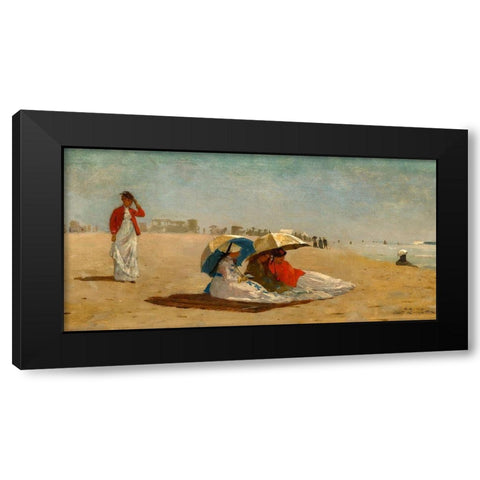 East Hampton Beach, Long Island Black Modern Wood Framed Art Print with Double Matting by Homer, Winslow