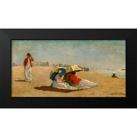 East Hampton Beach, Long Island Black Modern Wood Framed Art Print by Homer, Winslow