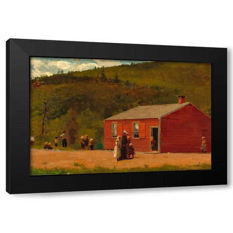 School Time Black Modern Wood Framed Art Print with Double Matting by Homer, Winslow