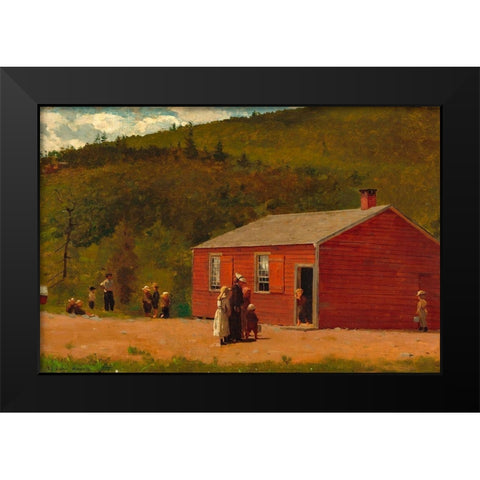 School Time Black Modern Wood Framed Art Print by Homer, Winslow