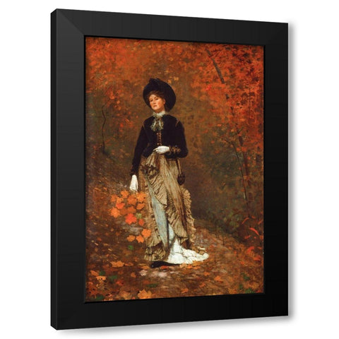 Autumn Black Modern Wood Framed Art Print with Double Matting by Homer, Winslow