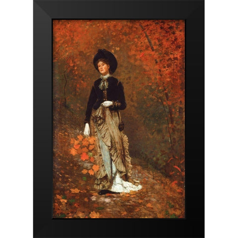 Autumn Black Modern Wood Framed Art Print by Homer, Winslow