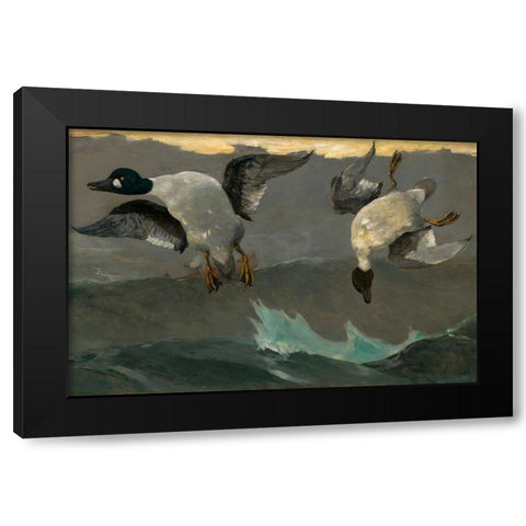 Right and Left Black Modern Wood Framed Art Print with Double Matting by Homer, Winslow