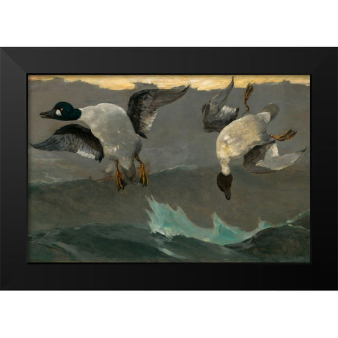 Right and Left Black Modern Wood Framed Art Print by Homer, Winslow