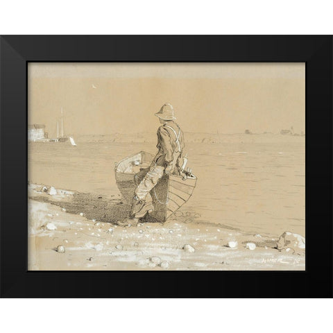 Looking Out Black Modern Wood Framed Art Print by Homer, Winslow