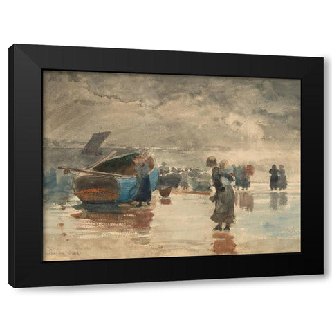 On the Sands Black Modern Wood Framed Art Print with Double Matting by Homer, Winslow