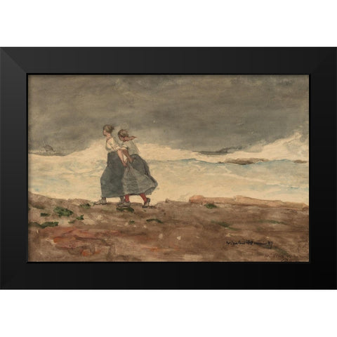 Danger Black Modern Wood Framed Art Print by Homer, Winslow