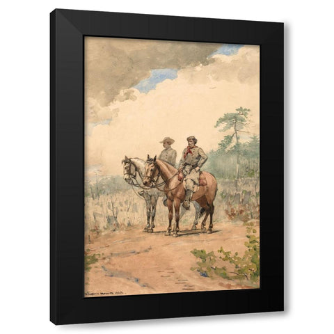 Two Scouts Black Modern Wood Framed Art Print with Double Matting by Homer, Winslow