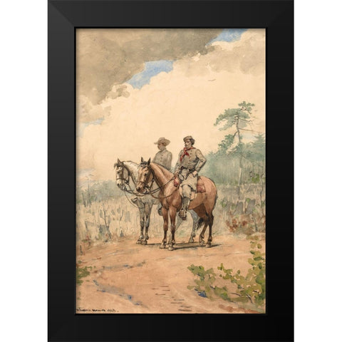 Two Scouts Black Modern Wood Framed Art Print by Homer, Winslow