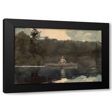 The Lone Fisherman Black Modern Wood Framed Art Print with Double Matting by Homer, Winslow