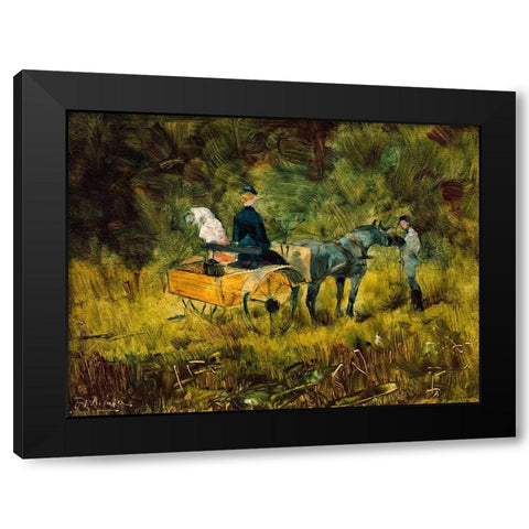 The Trap Black Modern Wood Framed Art Print with Double Matting by Toulouse-Lautrec, Henri de