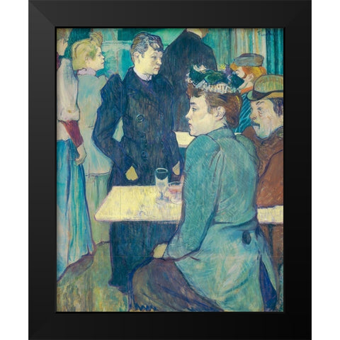 A Corner of the Moulin de la Galette Black Modern Wood Framed Art Print by Toulouse-Lautrec, Henri de