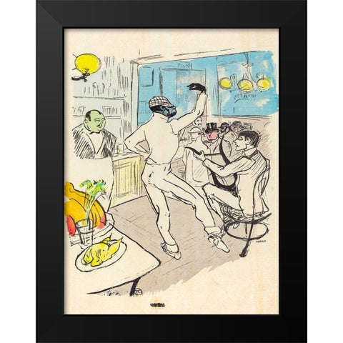 Chocolat Dancing in the Achille Bar Black Modern Wood Framed Art Print by Toulouse-Lautrec, Henri de