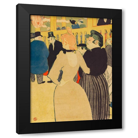 At the Moulin Rouge, la Goulue and Her SisterÂ  Black Modern Wood Framed Art Print by Toulouse-Lautrec, Henri de