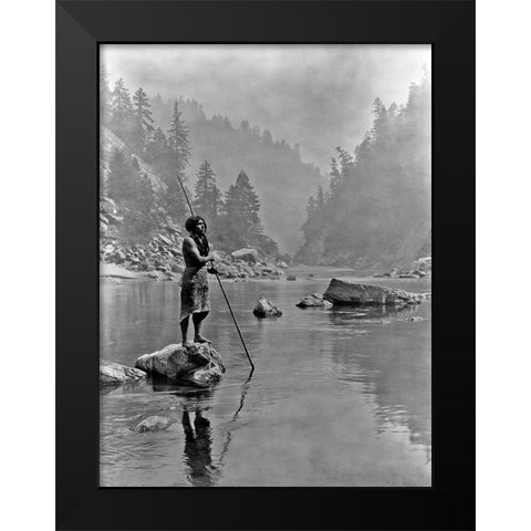 A smoky day at the Sugar Bowl, Hupa Black Modern Wood Framed Art Print by Curtis, Edward
