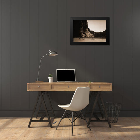Canyon de Chelly, Navajo Black Modern Wood Framed Art Print by Curtis, Edward