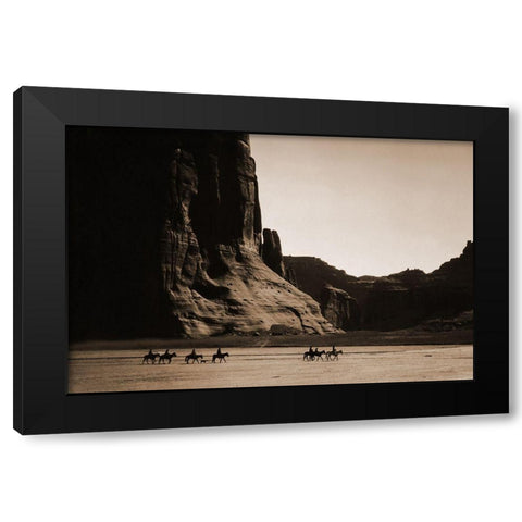 Canyon de Chelly, Navajo Black Modern Wood Framed Art Print by Curtis, Edward