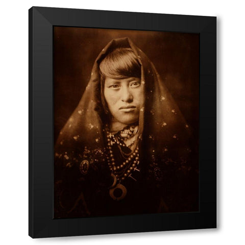 Acoma woman, ca. 1905 Black Modern Wood Framed Art Print by Curtis, Edward